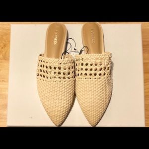 Woven Sharp Toe Mules